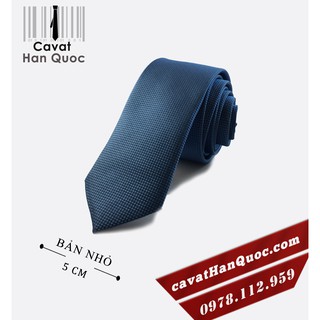 5+ Mẫu Caravat nam bản nhỏ 5 cm vải ô vuông màu trơn