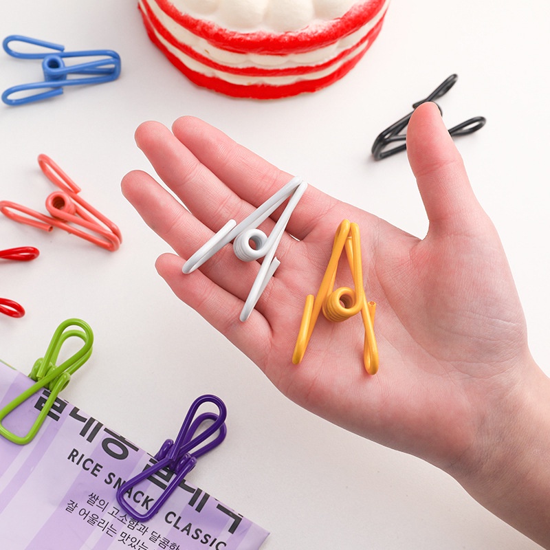 Set 2 Kẹp Kim Loại Phơi Quần Áo Đa Năng Chống Gió Màu Kẹo Ngọt