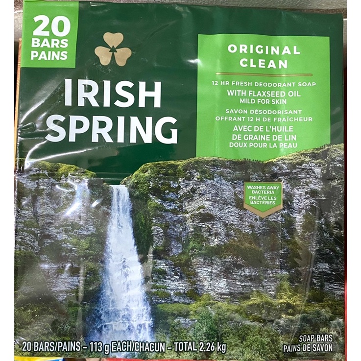 XÀ PHÒNG CỤC IRISH SPRING BAR SOAP ALOE/ MOISTURE BLAST/ DEEP ACTION SCRUB/ ORIGINAL CLEAN 4OZ