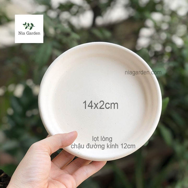 Dĩa lót đất nung tròn 14cm