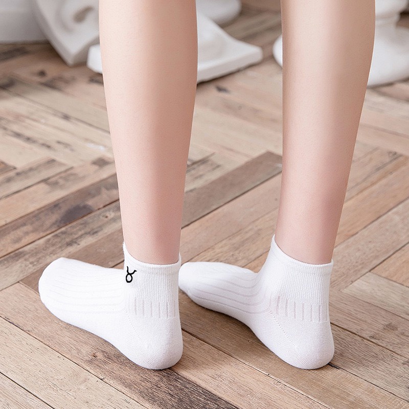Tất vớ nam nữ giảm mùi hôi chân thêu chi tiết cung hoàng đạo BT93