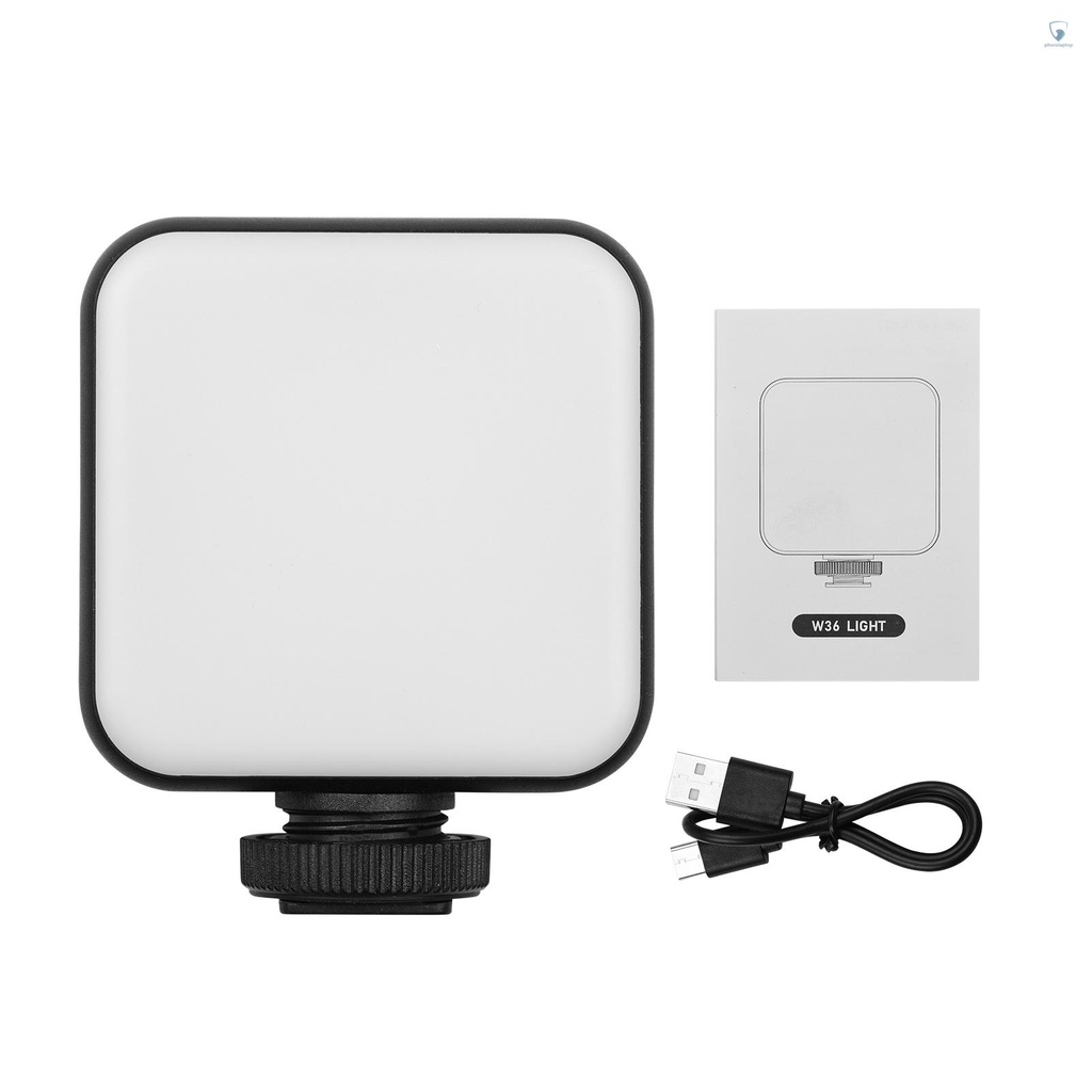 Đèn LED Chiếu Video Andoer W36 Mini 5600K 4W Pin Sạc Tích Hợp 3 Giá Đỡ Lạnh