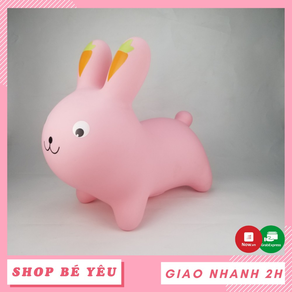 Thú nhún bơm hơi  𝑭𝒓𝒆𝒆𝒔𝒉𝒊𝒑  Đồ chơi thú nhún hình thỏ hồng Toys House cho bé kèm bơm