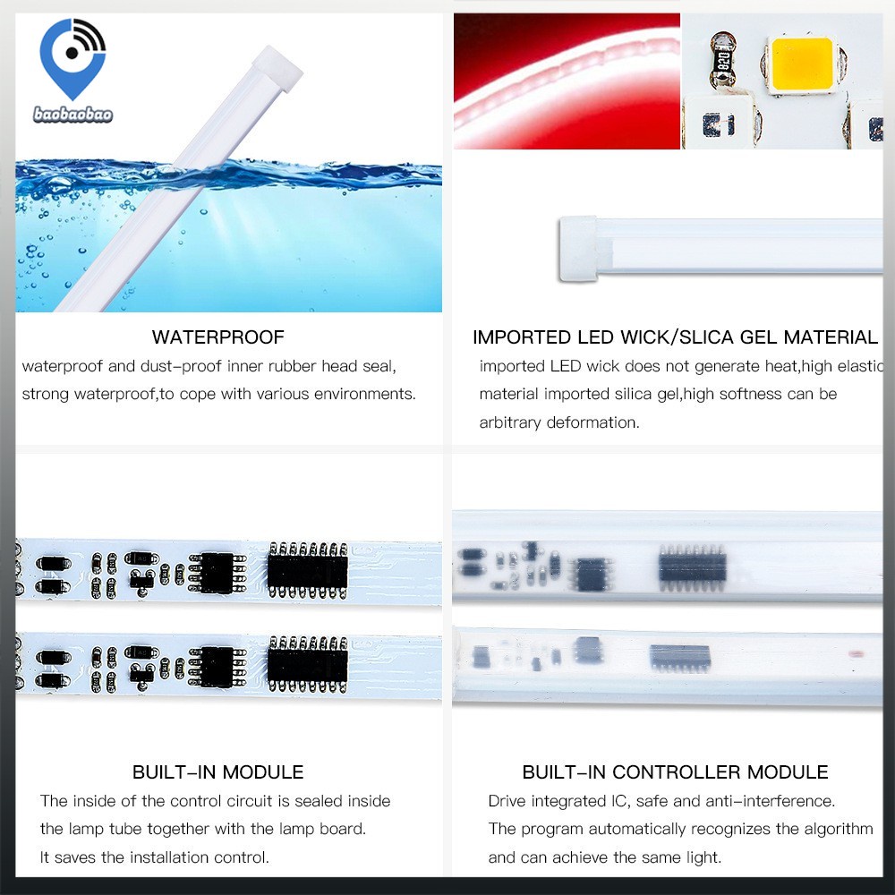 Led dẻo lắp demi xi nhan chạy đuổi kiểu Audi cho xe máy, ô tô - DC 12v