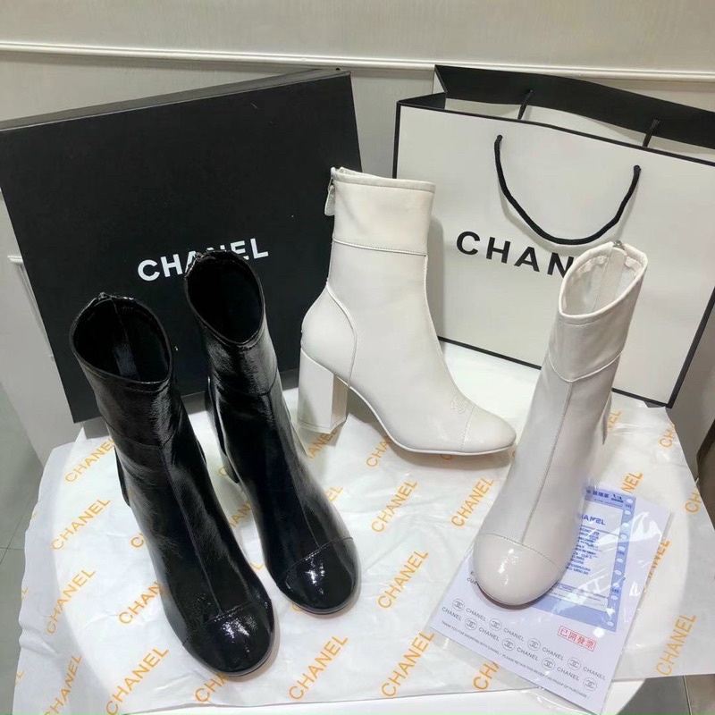 Giày bốt nữ cổ cao chất da bóng, Giày cao gót  nữ đế 7p mũi tròn siêu sang chảnh | BigBuy360 - bigbuy360.vn