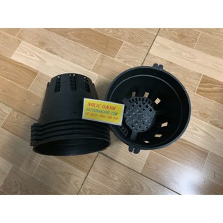 Chậu nhựa đen trồng lan F18 combo 50c