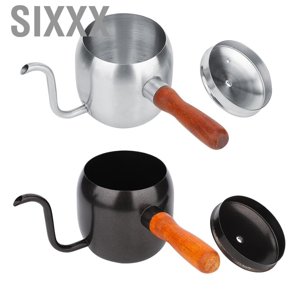 Sixxx Household Stainless Steel Coffee Pot Drip Kettle Teapot Long Spout 500ml