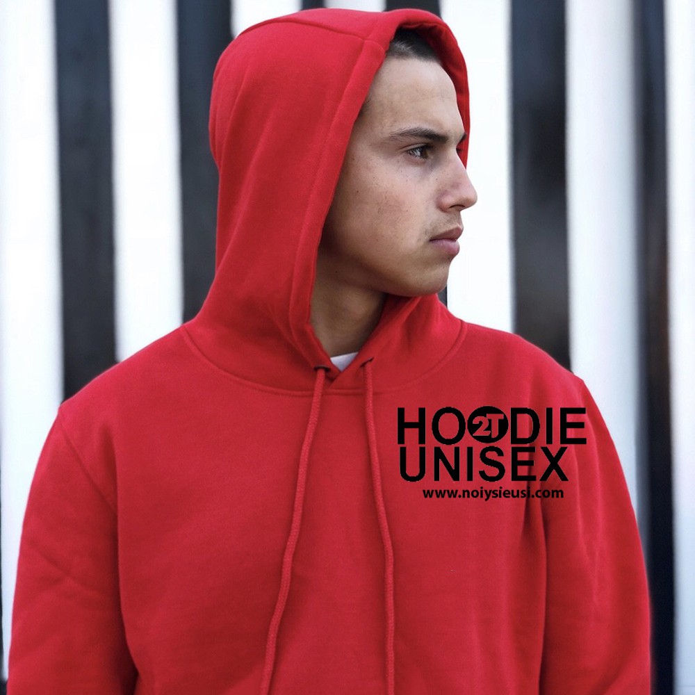 Áo hoodie unisex 2T Store 3 gam màu đỏ hot nhất - Áo khoác nỉ chui đầu nón 2 lớp dày dặn chất lượng đẹp