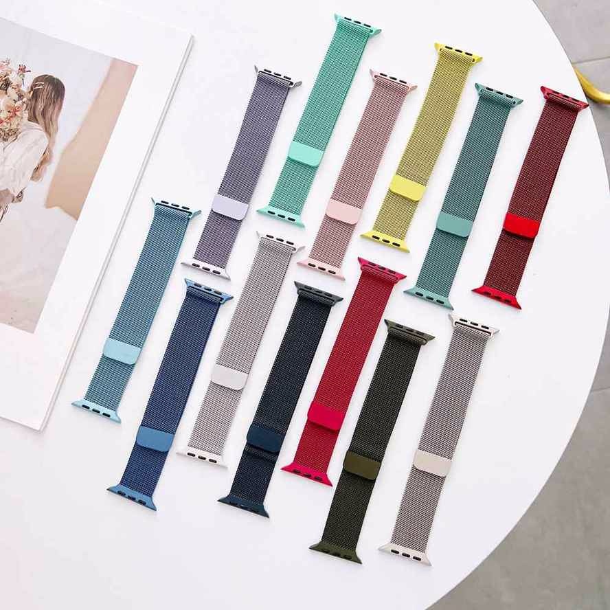 Dây Đeo Đồng Hồ Bằng Kim Loại Sang Trọng Cho iWatch Series 7 6 SE 5 4 3 2 1 41mm 45mm 44mm 40mm 42mm 38mm