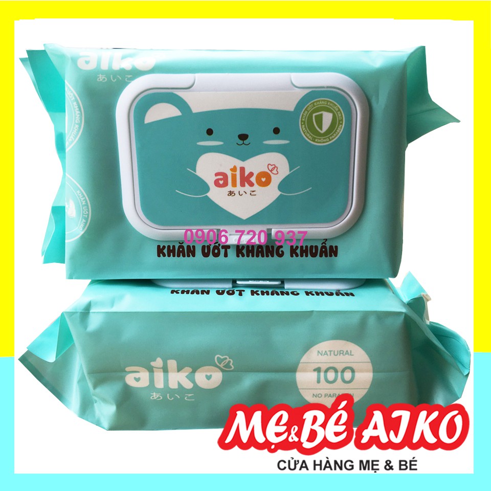 Bộ 4 Gói Khăn Ướt Aiko Kháng Khuẩn 100 tờ/Túi