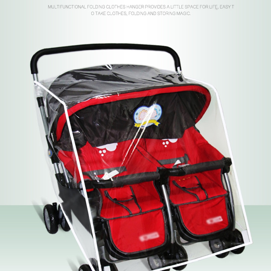 Tấm Chắn Mưa Bằng PVC Trong Suốt Hai Cửa Mở Chống Nước Thông Dụng Kích Thước 82X94X89Cm Cho Xe Đẩy Em Bé