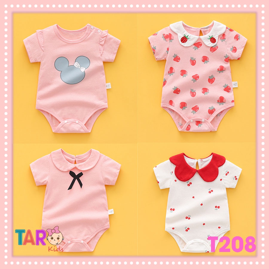 Bộ body chip mùa hè cho bé gái chất cotton thoáng khi