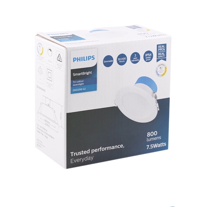 Đèn Led âm trần ba chế độ màu và điều chỉnh được ánh sáng - Dimmable DN029B |Philips chính hãng|