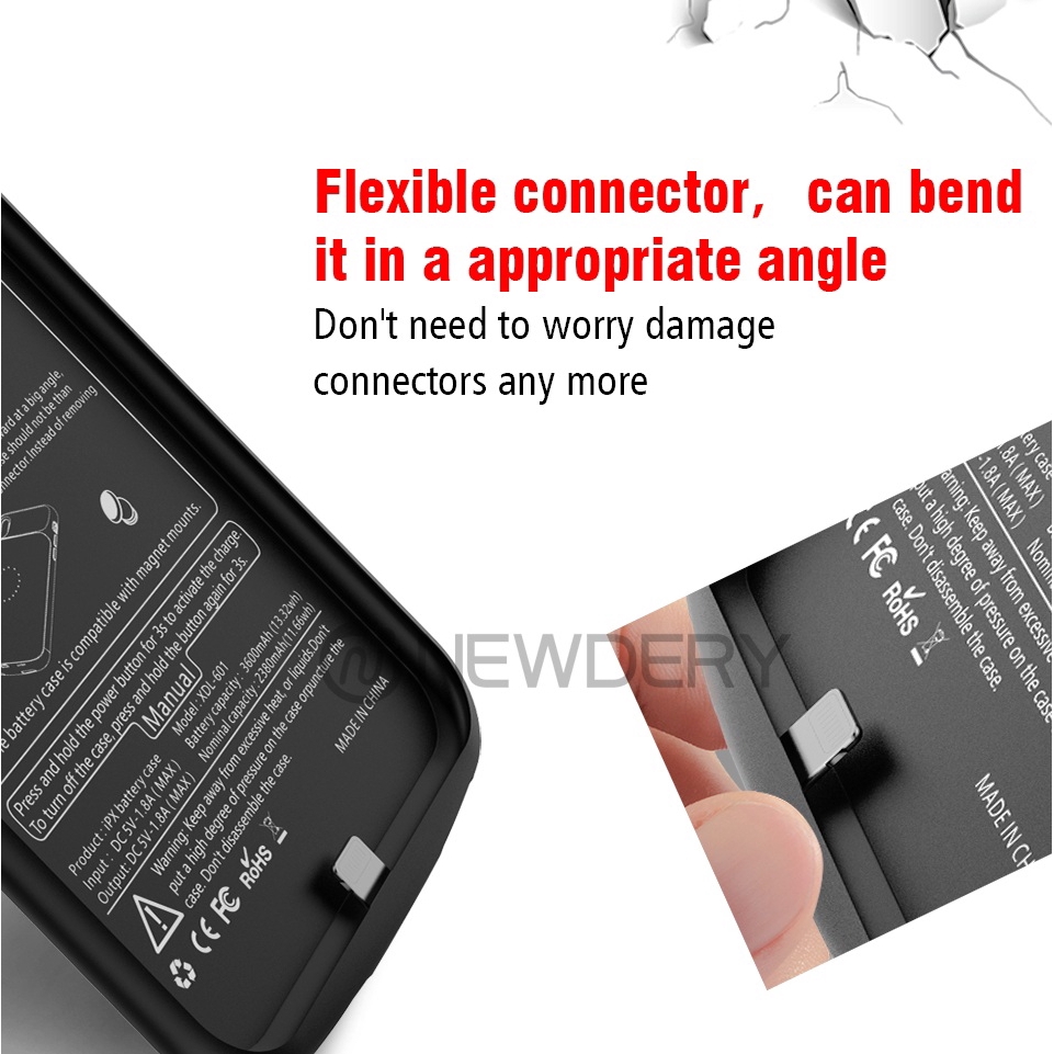 Ốp lưng sạc pin bằng silicon cho iPhone 6 6S 7 8 Plus 11 Pro X XS MAX XR