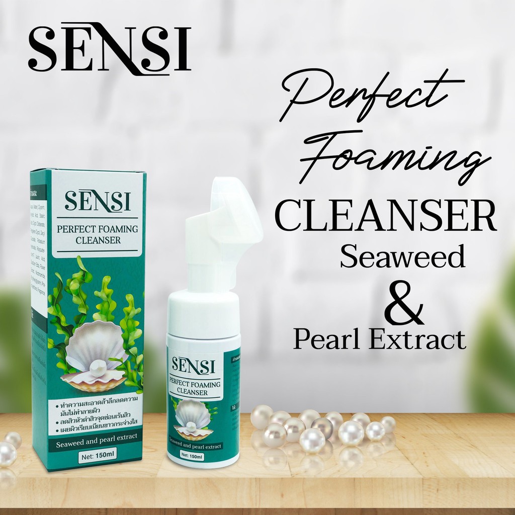 Sữa Rửa Mặt Perfect Foaming Cleanser Seaweed & Pearl Extract SENSI - Made in Thái Lan