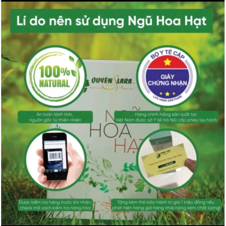 Mặt nạ ngũ hoa thảo mộc Quyên lara 200g Chính hãng