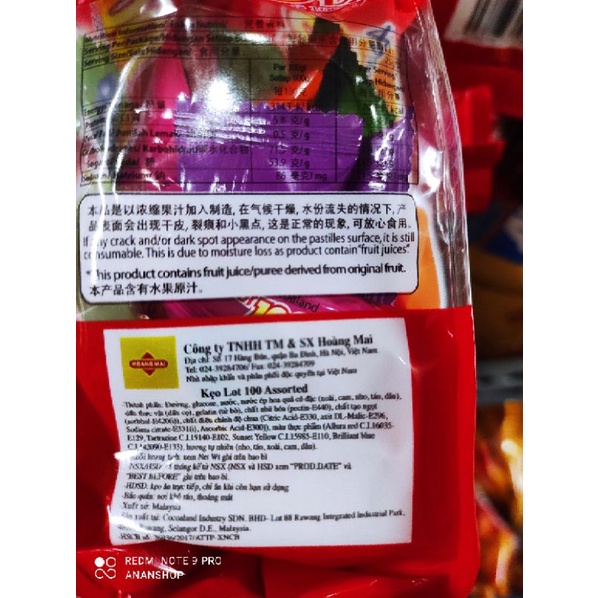 Kẹo hoa quả Lot 100 vị tổng hợp gói 150g (HÀNG NHẬP KHẨU MALAYSIA)
