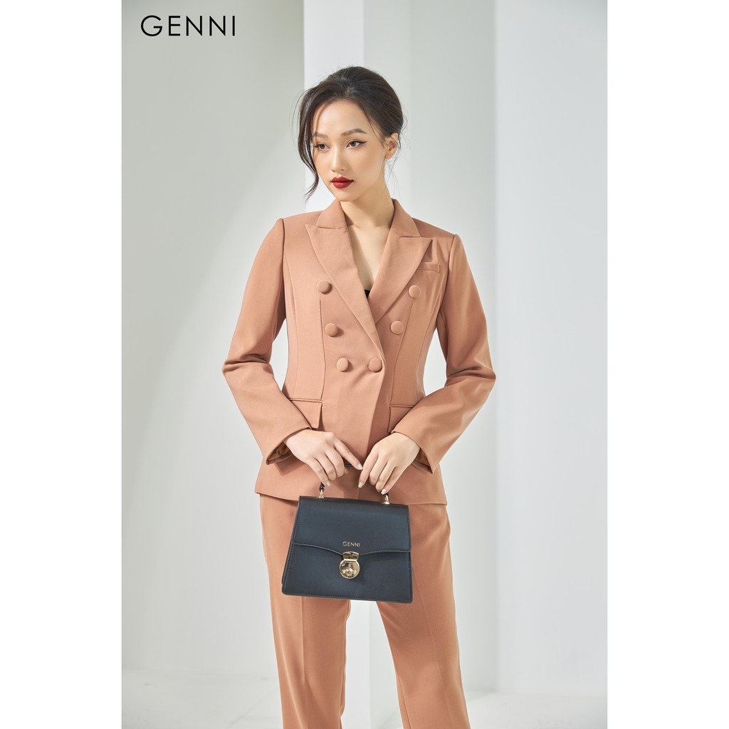 [Mã FAMALLT5 giảm 15% đơn 150k] Áo vest vạt chéo 6 cúc GAV008 - Genni