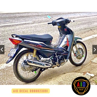 [ Loại 1] Tem Rời Wave Alpha 50cc,100cc Đen Ver 10 (2010-2016)-Ảnh Thật (DEcal Wave) (Tem xe Wave)