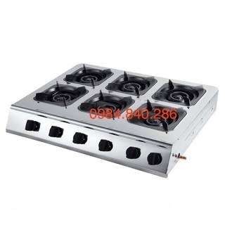Bếp gas 6 cửa - bếp ga 6 họng - bếp ga bánh xèo 6 lò