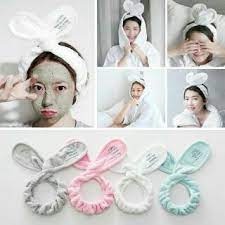 Băng Đô Thỏ Turban Vải Nhung Dày Dặn Quấn Tóc Bờm Tóc Tai Mèo Rửa Mặt Xinh Xắn Cực 15k