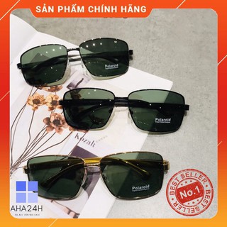 Kính mát nam gọng xi form vuông tròng polarized cao cấp ah1025