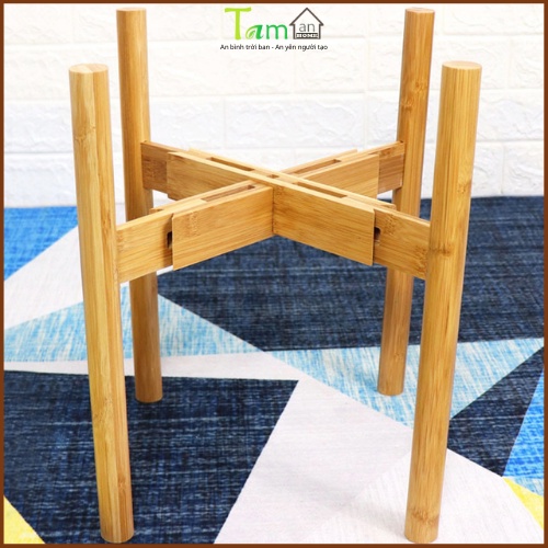 Giá đỡ chậu TAMAN HOME, chân kê chậu, đôn kê chậu bằng tre, chịu nước, phù hợp kích thước chậu từ 20-30cm