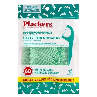 Tăm nha khoa Plakers Hi Performance Dantal Flosser Mint Flosser gói 60 cây