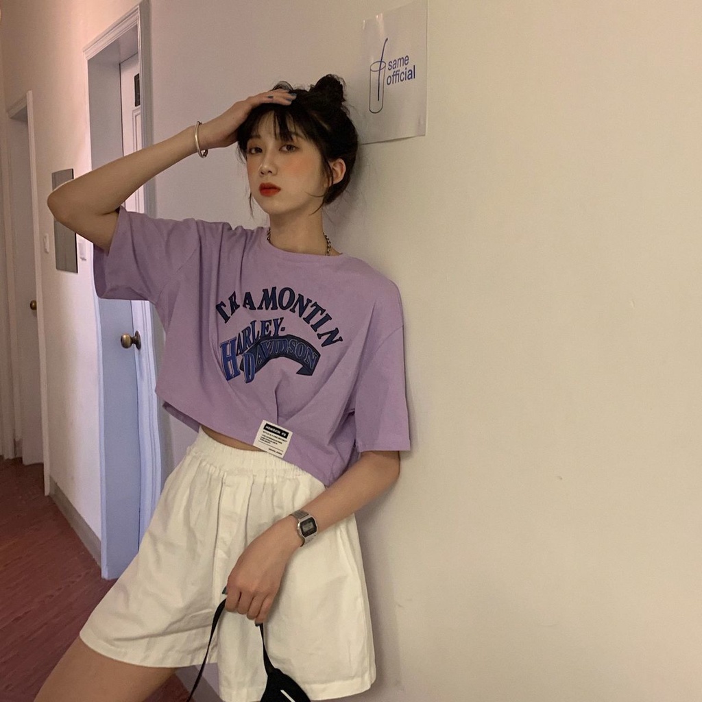 Áo Thun Tay Ngắn Cổ Tròn In Họa Tiết Đơn Giản Thời Trang Cho Nữ áo phông nữ  JL-TX-42