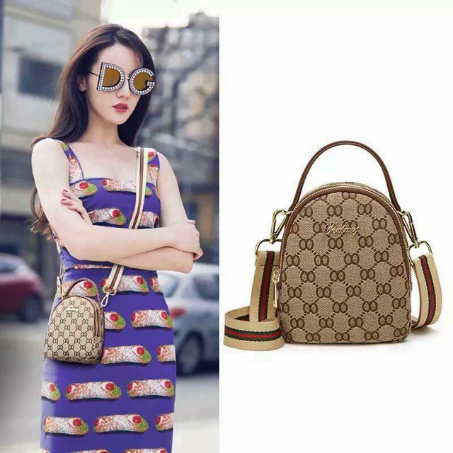 Túi đeo chéo hoa văn mini siêu sang chảnh