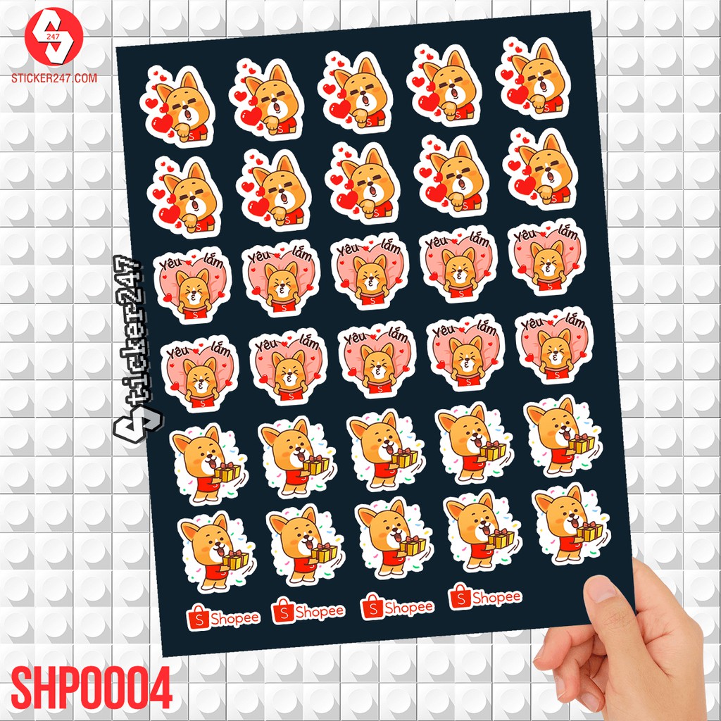 Sticker dán icon Shopee chuyên dành cho Shop bán hàng | SHP0004 | Sticker Shopee | Sticker Single | Sticker 247