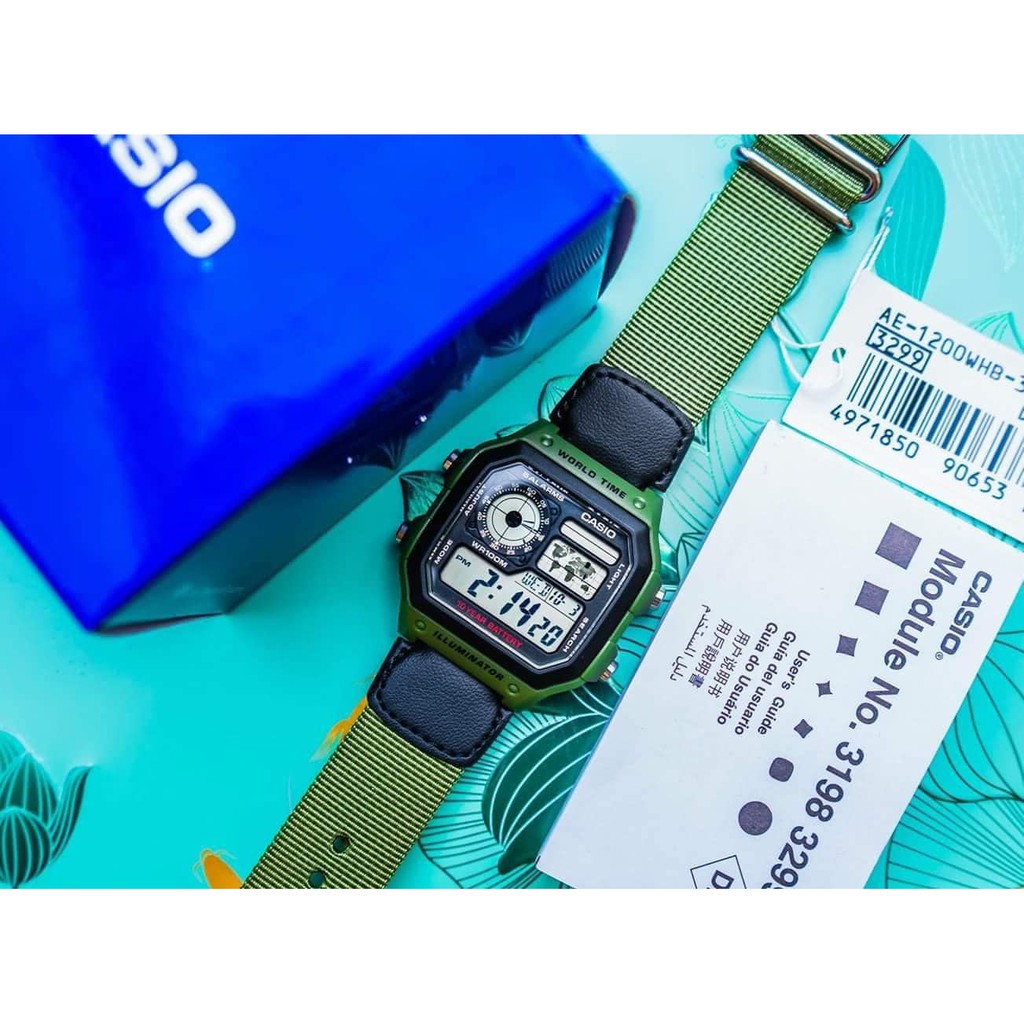 Đồng hồ nam Casio World Time AE1200WHB-3BVDF