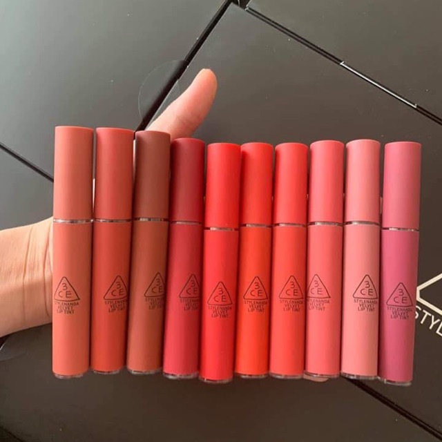 Set 10 son kem 3CE Velvet Lip tint kit