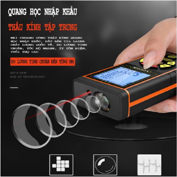 Thước Do Laze 40m, Thước Đo Khoảng Cách Bằng Tia Laser Vchon H40 Chính Hãng