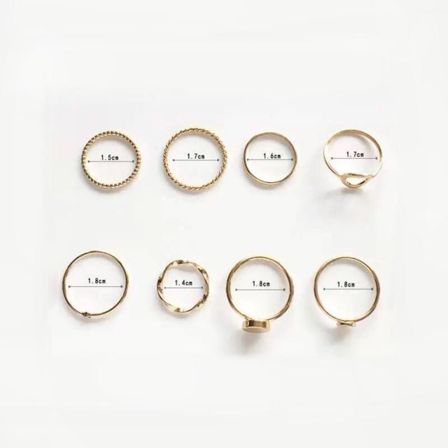 Set nnhẫn vintage 8c Gold/Silver