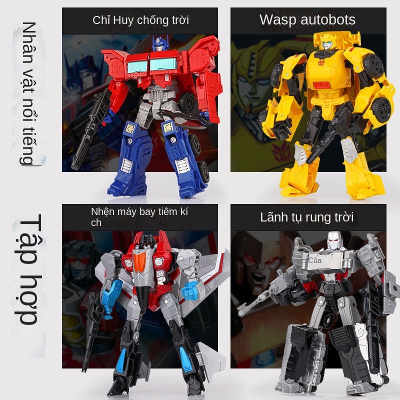 ❈┇Người máy biến hình làm bằng tay Hornet Optimus Prime Robot mô hình ô tô Cậu bé Đồ chơi nhỏ nhỏ