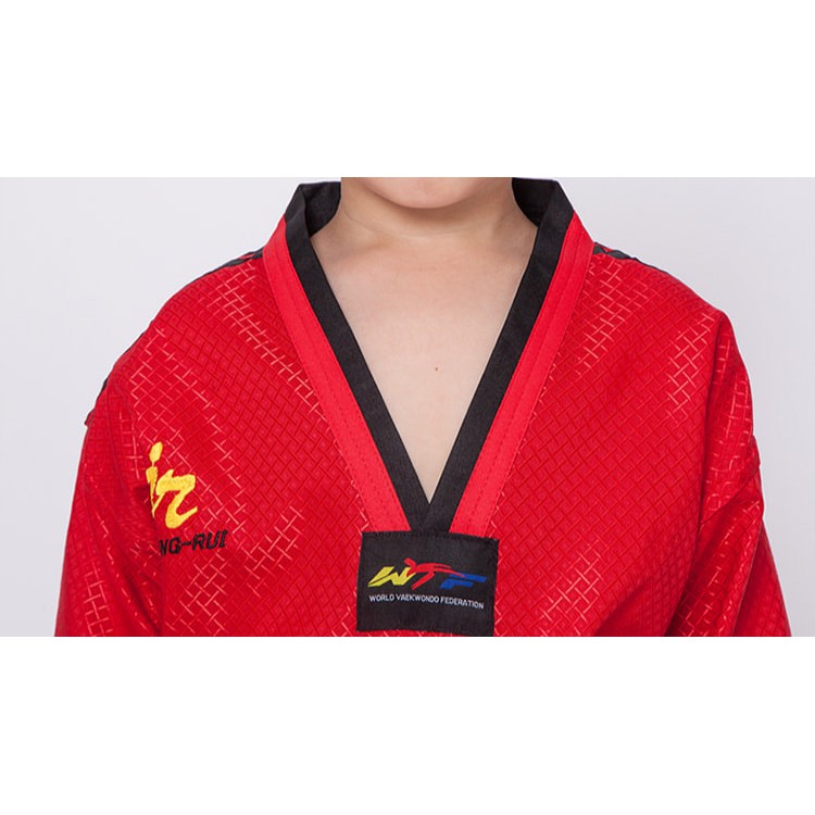 Võ phục Taekwondo Special Color Đen - Xanh - Đỏ vải kim cương ô vuông siêu ngầu