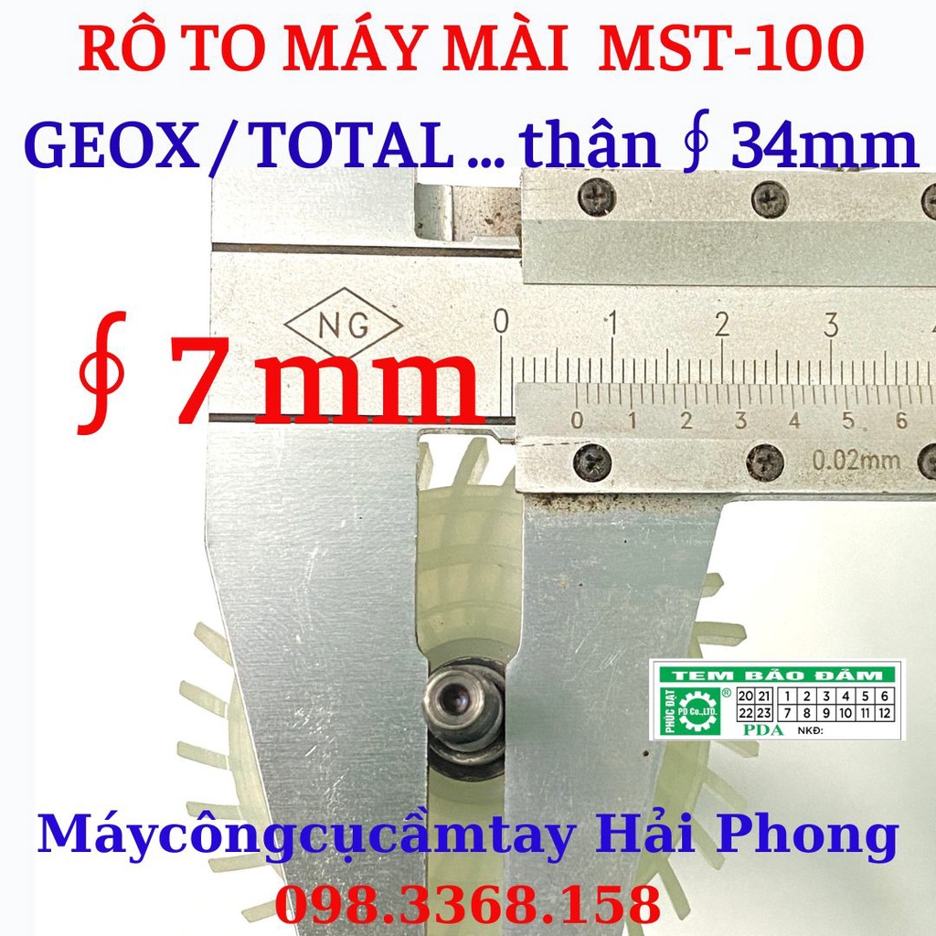 Rô to máy mài góc ToTal Ф100 - Geox Ф100 - Mod.9553C Ф34 mm - ....