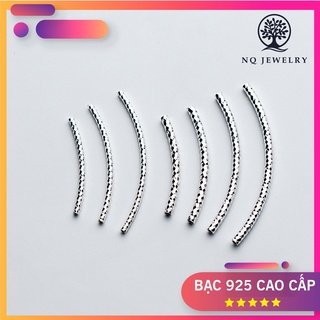 Charm bạc ống xoắn họa tiết xỏ ngang