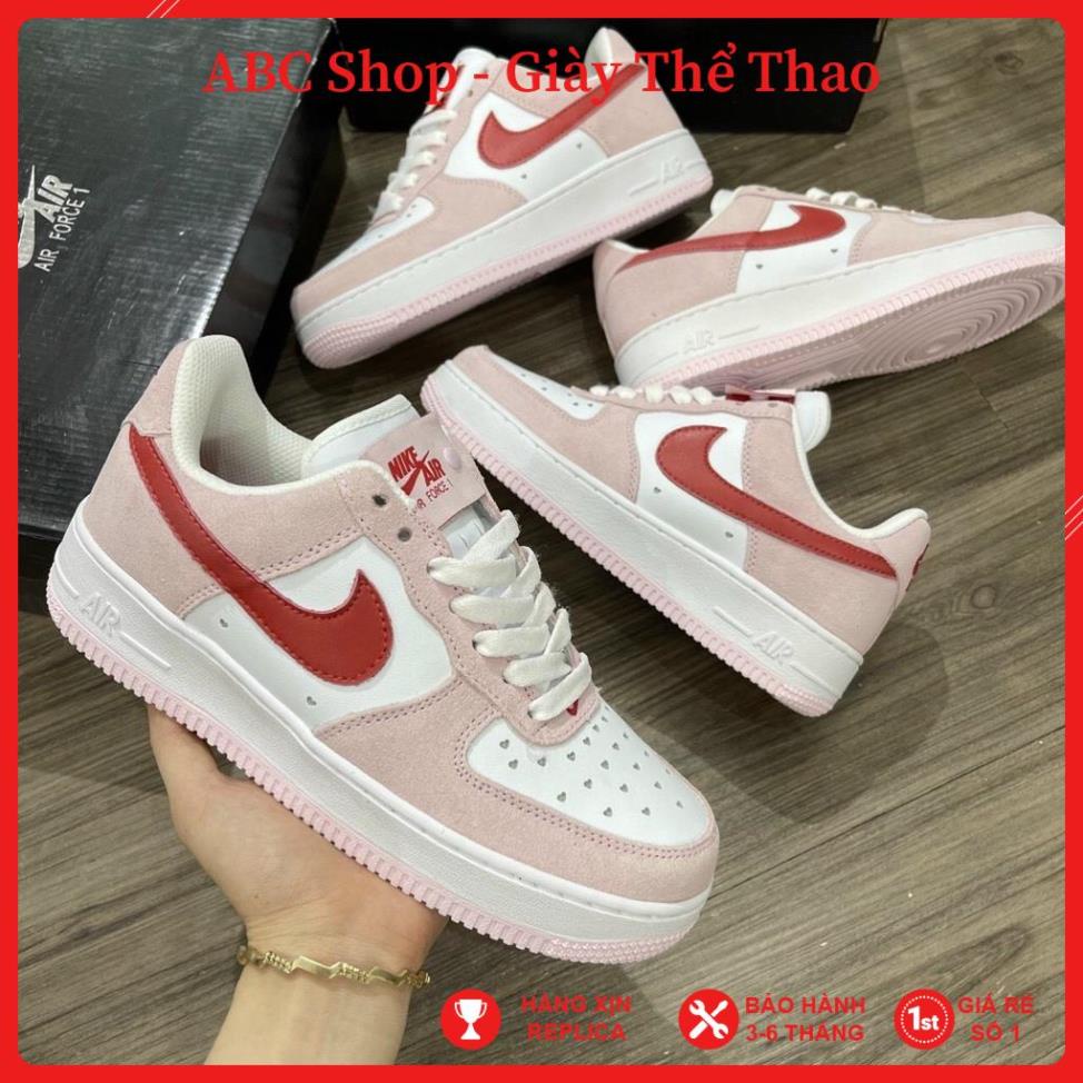 [FreeShip+ Hàng Xịn] Giày Air Force 1 trắng hồng Full phụ kiện, Giày Thể Thao AF1 trắng móc hồng Chuẩn 11