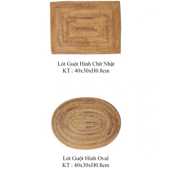 Lót ly đa năng BAMBOOO ECO mây tre đan rattan coasters thân thiện môi trường