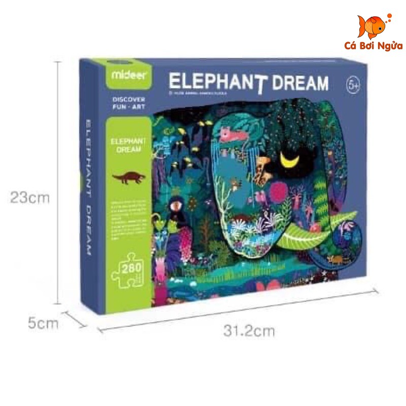 Đồ chơi xếp hình, Bộ xếp hình 280 mảnh Mideer - Elephant Dream - Voi ma mút