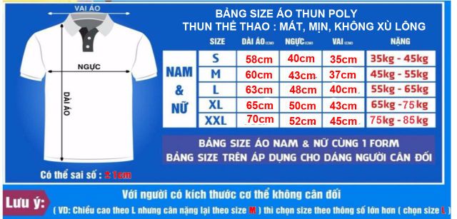 Áo thun vải cá sấu thái(poly). dày. mịn. không xù. Nam nữ cùng size | BigBuy360 - bigbuy360.vn