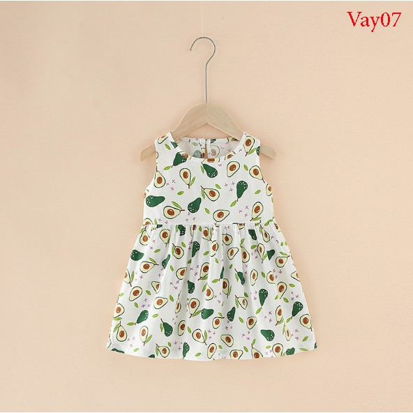 Váy mùa hè cho bé gái chất cotton thoáng mát nhiều họa tiết dễ thương VEMZKIDS