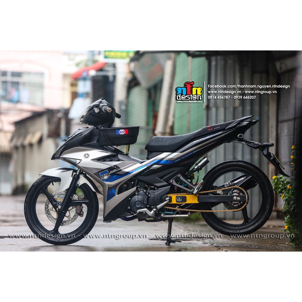 Tem rời exciter 150 bạc đen xanh mẫu 2022