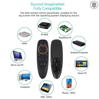 ☞[ready stock]G10 2.4GHz Wireless Remote Control with USB Receiver Voice Control for Android TV Box PC Laptop Notebook Smart TV Blac