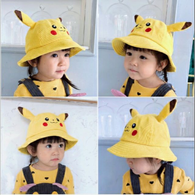 Mũ nón pikachu vành tròn siêu dễ thương cho bé