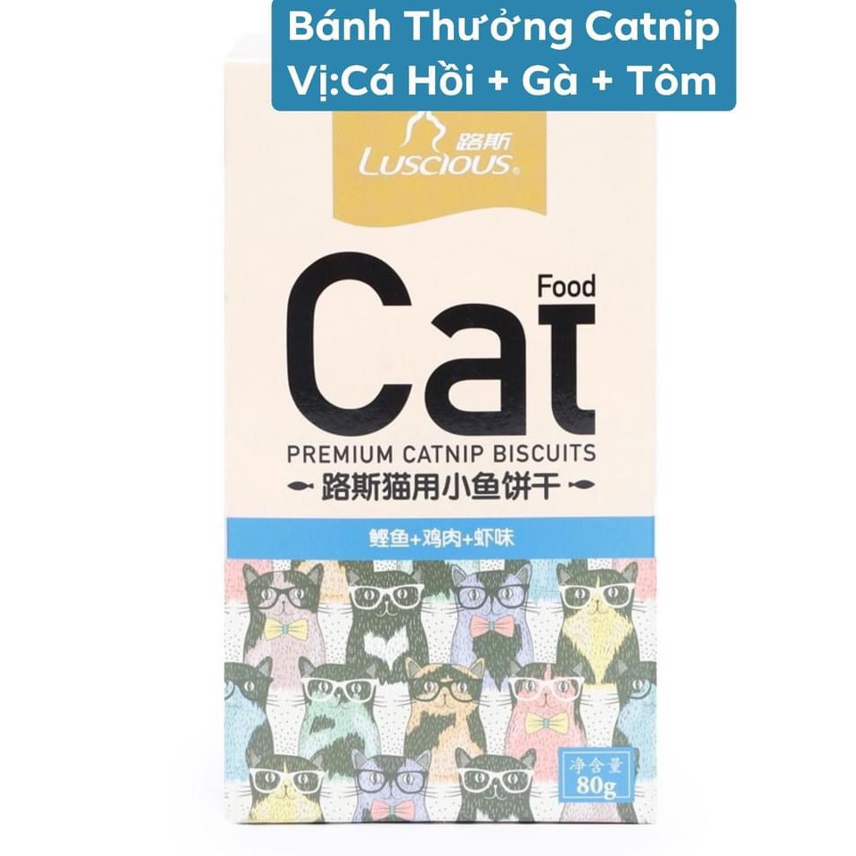 Bánh Thưởng Catnip Luscious Cho Mèo - Tốt Cho Hệ Tiêu Hóa Mèo - Tiêu Búi Lông - Tăng Tương Tác Mèo Và Chủ