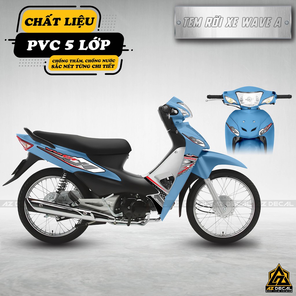 Tem Rời Xe Máy Wave Alpha (2006 - 2021) Pattern Đỏ Xám | WA061605A | Chất Liệu Decal PVC Chống Bay Màu