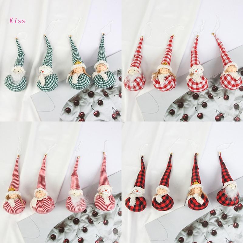 Set 4 Búp Bê Nhồi Bông Treo Trang Trí Giáng Sinh